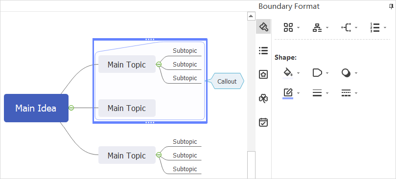 boundary format pane