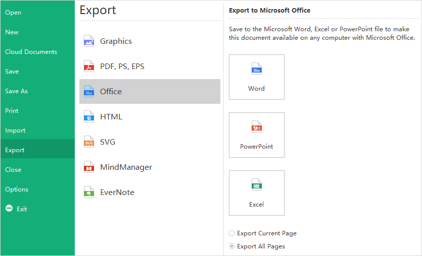 export options