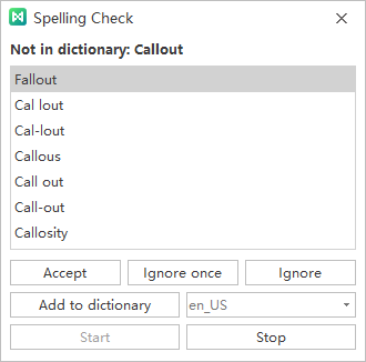 spelling check window