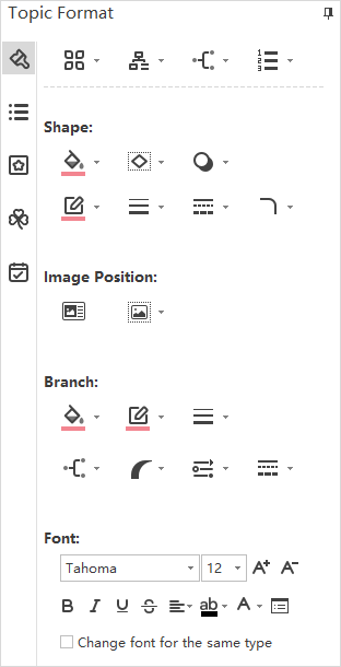 Topic Format pane